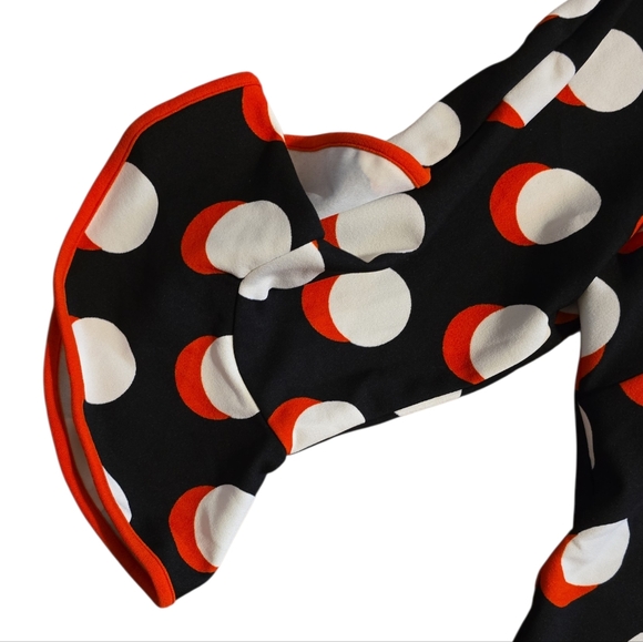 Alexa B. Nites Stylish Polka Dot Midi Dress - Black, White, and Red Size 18 - Picture 3 of 8